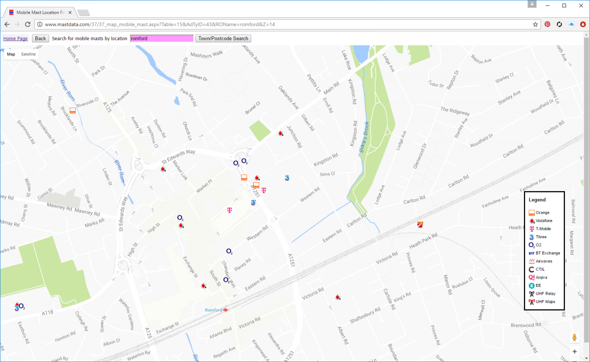 Mast Data Website Shows Locations Of Mobile Phone Base Stations